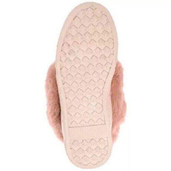 Journee Collection Midnight Faux Fur Trim Bow Tie Detail Moccasins Beige SZ 7.5 - Picture 8 of 10